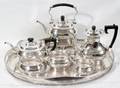 091153 ENGLISH SILVERPLATE TEA  COFFEE SET WITH TRAY
