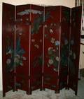 070088 SIXPANEL CHINESE LACQUER AND CARVED SCREEN