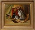 062107 OIL ON CANVAS CATS AND KITTENS 20 X 24