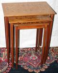 061178 INLAID MAHOGANY NEST OF FOUR TABLES MID 20TH C