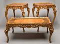 061163 ITALIAN MARQUETRY  CARVED WALNUT TABLES 3