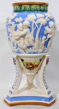 061157 ITALIAN MAJOLICA URN DELLA ROBBIA STYLE H 16