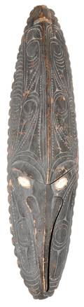 110112 AFRICAN CARVED WOOD WALL MASK H 26 W 6