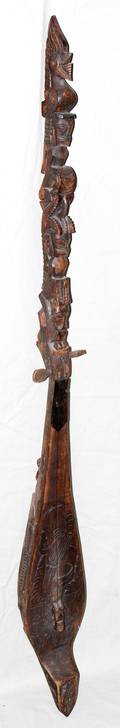 110108 AFRICAN CARVED WOOD STRING INSTRUMENT L 50