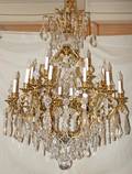 102137 BRONZE AND CRYSTAL 24 LIGHT CHANDELIER H 48