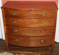 ANTIQUE MAHOGANY BOW FRONT CHEST C 1830 H 40