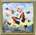 ELISA R BOUGHNER COLLAGE BUTTERFLIES 9 X 9