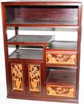 MAHOGANY MINIATURE CABINET AND SHELF H 24