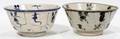 CHINESE EARTHENWARE RICE BOWLS 2 PCS H 3