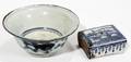 CHINESE PORCELAIN INK BOX AND SMALL FLARED BOWL