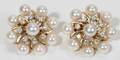 091178 PEARL AND DIAMOND EARRINGS PAIR