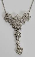 090118 14KT WHITE GOLD  DIAMOND NECKLACE L 16
