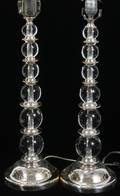 080171 CRYSTAL BALL LAMPS PAIR H 29 ITALIAN BAKER