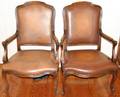 071135 FRENCH STYLE MAHOGANY ARMCHAIRS PAIR