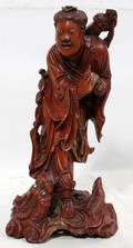 071113 CHINESE CARVED WOOD QUAN YIN C 1900 H 12