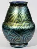 070113 IRIDESCENT GLASS VASE SIGNED L C TIFFANY