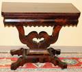 062173 EMPIRE MAHOGANY CARD TABLE C 1840 H 30 W 17