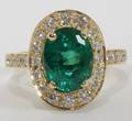 062160 325 CT NATURAL EMERALD  100 CT DIAMOND RING
