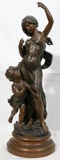 061195 AFTER HIPPOLYTE MOREAU SPELTER SCULPTURE H 22