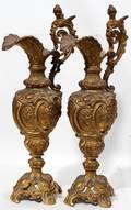 111246 VICTORIAN GILT METAL EWERS LATE 19TH C PAIR