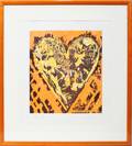 102195 JIM DINE SERIGRAPH 15 X 13 ORANGE HEART