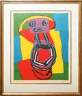 092177 KAREL APPEL COLOR LITHOGRAPH 1969 25 X 19