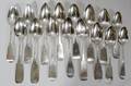 091240 AMERICAN COIN SILVER SPOONS 16 19TH C