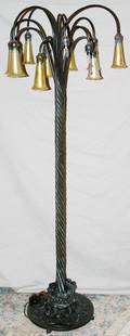 091222 TIFFANY STYLE LILY FLOOR LAMP REPRODUCTION
