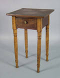 Pennsylvania walnut and tiger maple one drawer stand 19th c