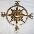 070182 BRASS COMPASS POINT WALL HANGING H 12 W 12