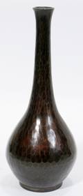 062217 JAPANESE HAMMERED BRONZE BUD VASE H 7 12