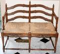 062189 COUNTRY FRENCH STYLE WALNUT SETTEE WRUSH SEAT