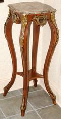 062187 LOUIS XV STYLE CARVED MAHOGANYMARBLE PEDESTAL