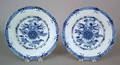 Pair of English Delft blue and white plates 18th c