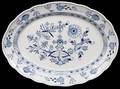 061256 MEISSEN BLUE ONION PORCELAIN PLATTER L 21