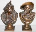 112222 AFTER A CARRIER PAIR OF BRONZE BUSTS H 8 12