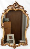 111292 FRENCH STYLE GILT WOOD WALL MIRROR H 43 W 28