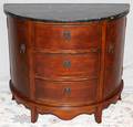 111290 FRENCH STYLE MAHOGANY DEMILUNE COMMODE H 36