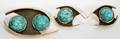 111306 14KT GOLD  PERSIAN TURQUOISE BROOCH  EARRINGS