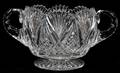 110220 CUT GLASS BOWL WITH HANDLES H 6 L 10