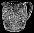 110212 AMERICAN CUT GLASS PITCHER H 7 DIA 9