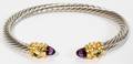 110192 AMETHYST AND TOURMALINE BANGLE BRACELET