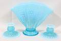 110202 FENTON GLASS FAN FORM VASES  CANDLESTICKS