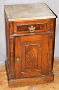 WALNUT CABINET WITH MARBLE TOP 19TH C H 30