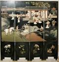 CHINOISERIE STYLE 4PANEL SCREEN H 72 W 64