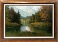 091287 J H THOMAS OIL ON CANVAS 24 X 36 MOUNTAIN