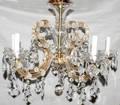 082173 AUSTRIAN CRYSTAL 5 ARM CHANDELIER H 16 DIA 24
