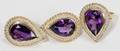 081239 14KT GOLD  AMETHYST RING AND PAIR OF EARRINGS