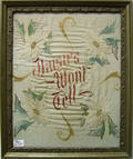 Victorian silk on linen needlework