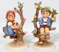 080254 HUMMEL FIGURINES APPLE TREE BOY  GIRL 2 PCS